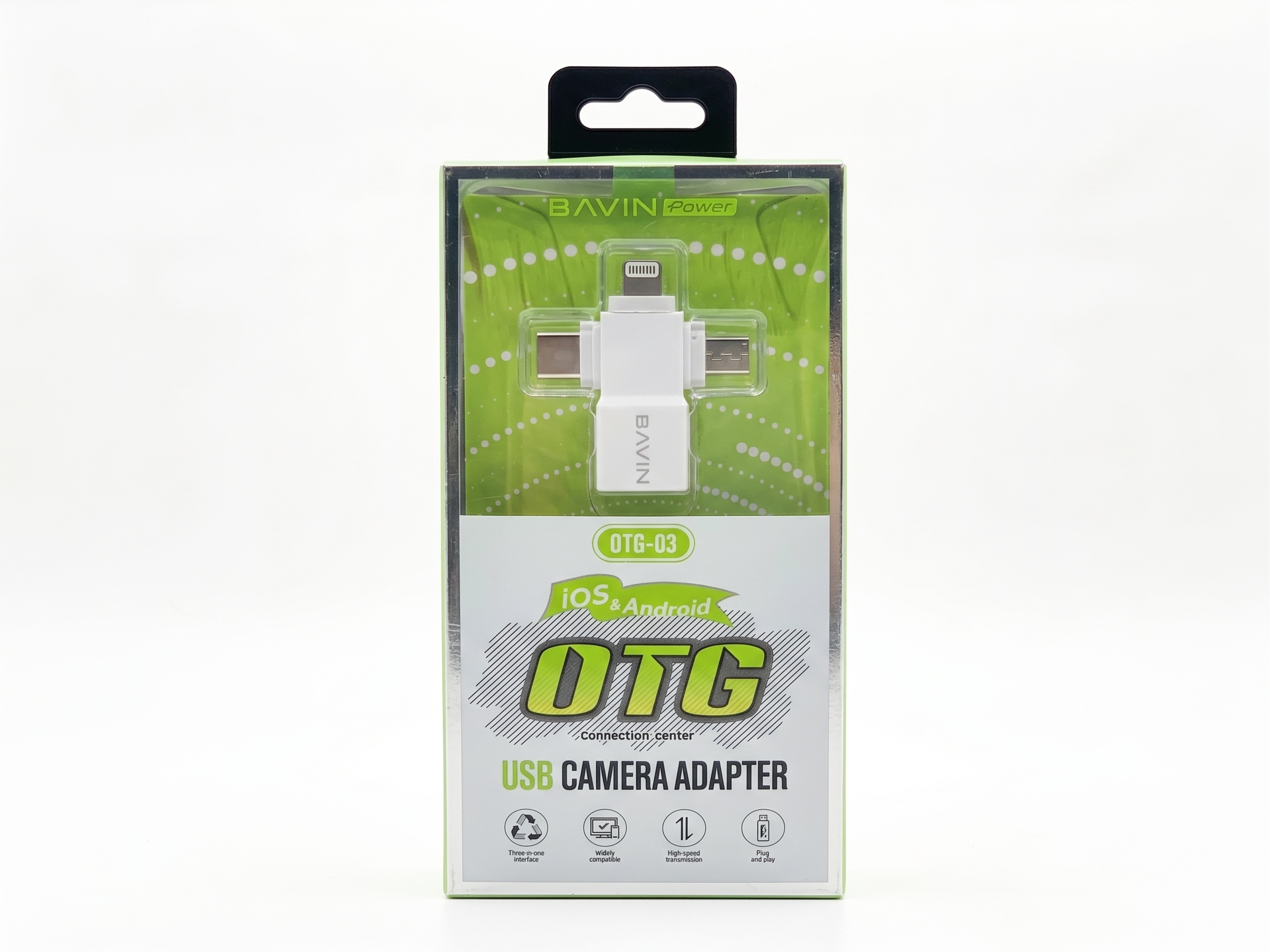 BAVIN OTG-03 3-in-1 Lightning & Type-C OTG USB Camera Adapter